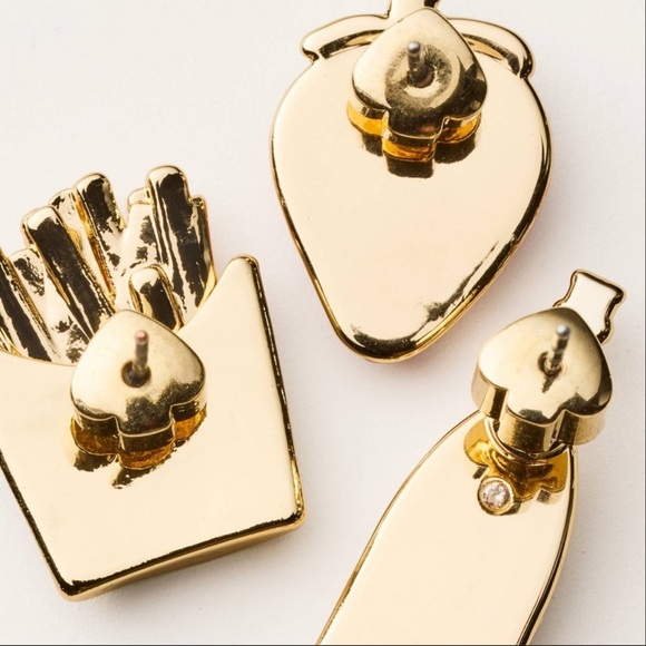 Kate Spade Strawberry French Fry Champagne Earrings Set Target Collab NWT - Picture 2 of 7